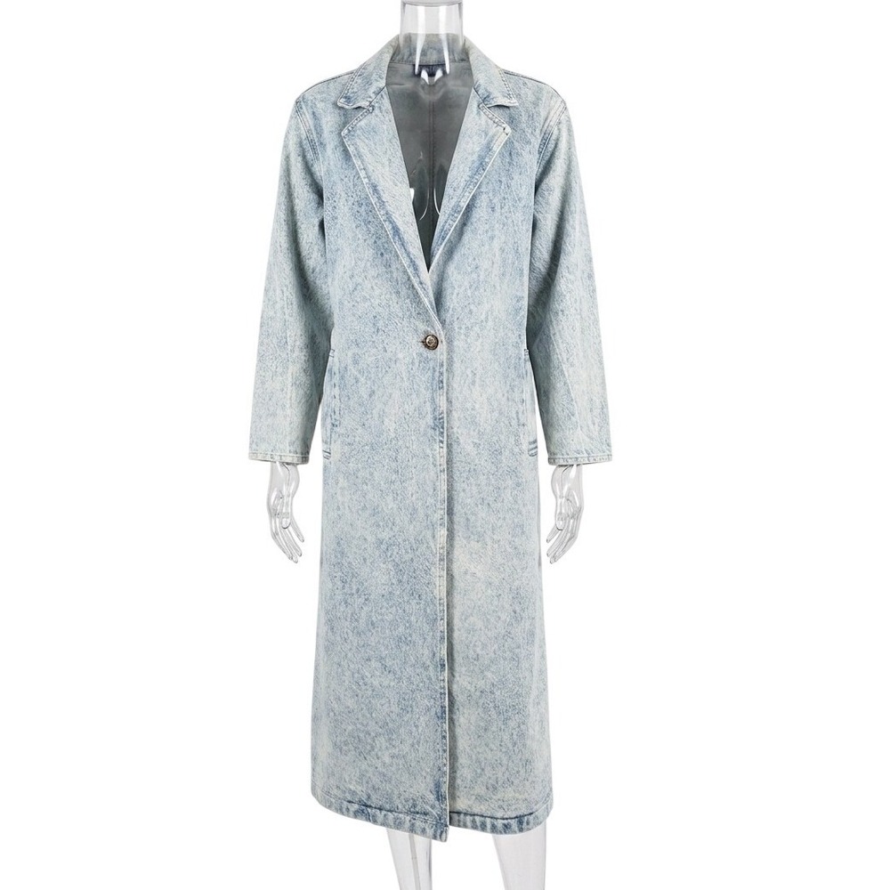 On The Verge acid wash denim duster coat. late 1980s to early 1990s VTG SKUCH131